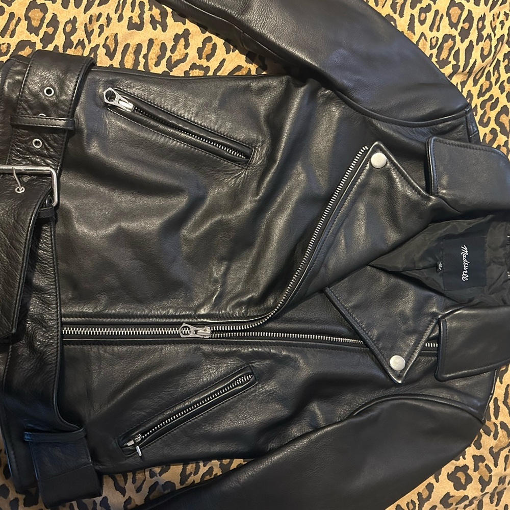 Madewell Black genuine Leather Biker Jacket